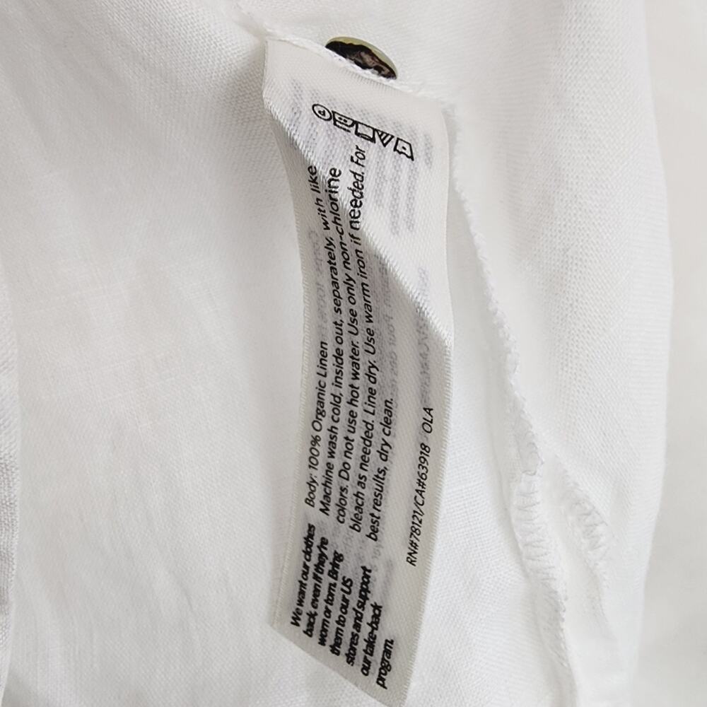 NWT Eileen Fisher White Organic Cotton Poplin Classic Collar Button Down - XS - Picture 12 of 13